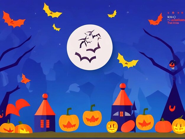 halloween background in flat design