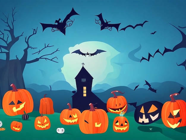 halloween background in flat design