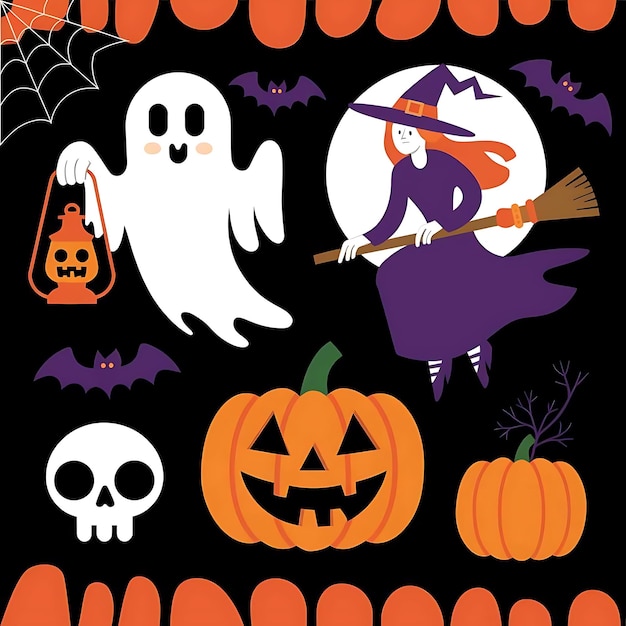 Halloween background flat designbanner