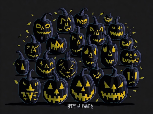 Halloween background in flat pumpkins design