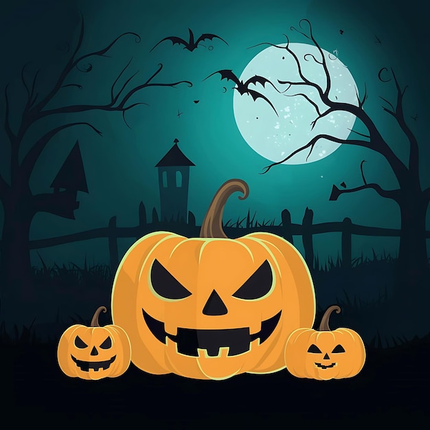 Halloween background in a flat style