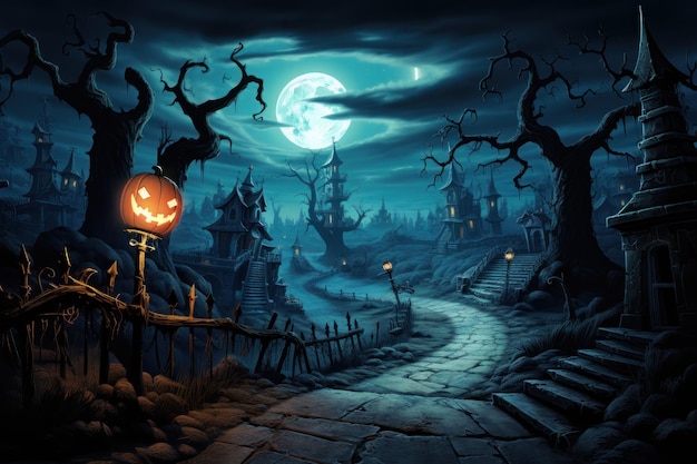 Halloween Background Generative AI