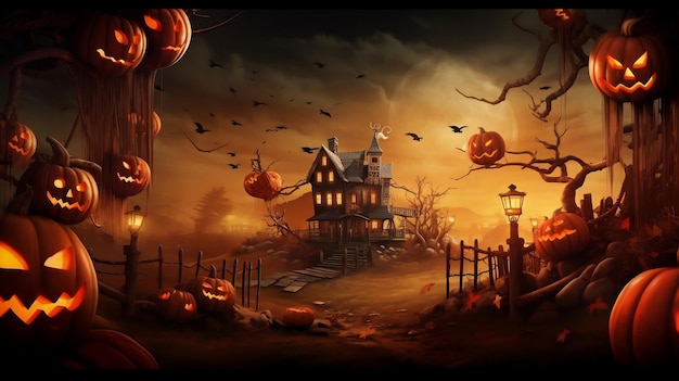 Halloween Background Generative with AI