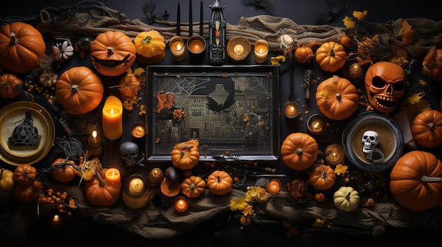 Photo halloween background halloween banner background concept