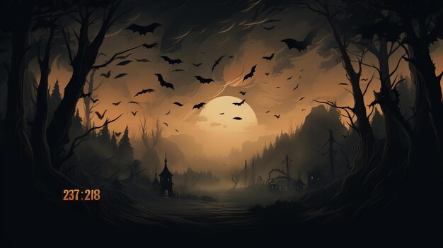 Photo halloween background halloween banner background concept