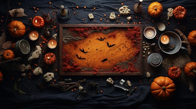 Photo halloween background halloween banner background concept