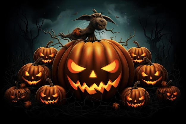 Halloween background Illustration AI GenerativexA