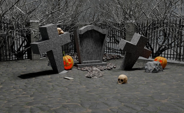 A Halloween Background spooky graveyard  for Halloween Celebration