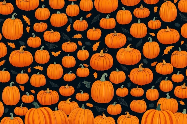 Photo halloween background with orange pumpkins