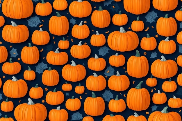 Halloween background with orange pumpkins