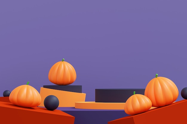 halloween background with podium for product display.