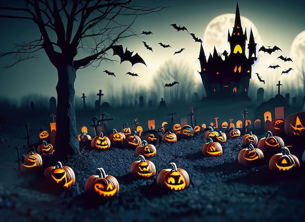 Halloween background with pumpkin