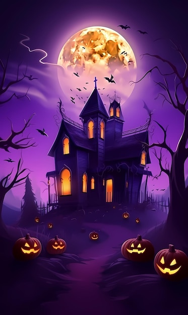 Halloween background with tombs trees bats tombstones gravey generated ai