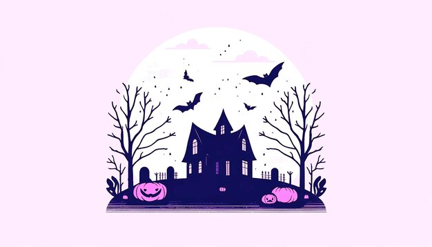 Halloween background with a witch characters weird zombies characters