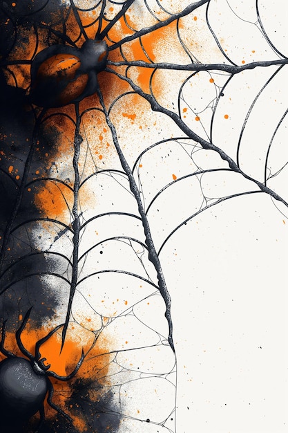 Photo halloween backgrounds with spider web