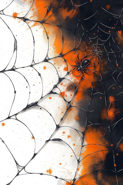 Photo halloween backgrounds with spider web