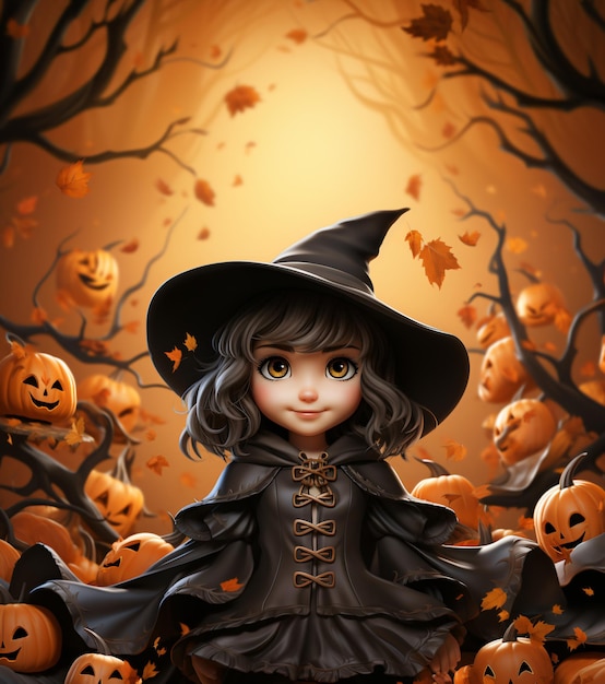 Halloween banner Dark Horror witch wizard image background