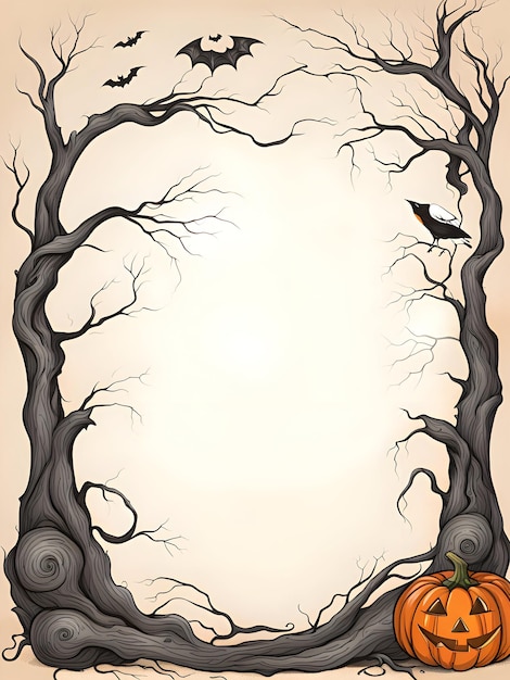 Halloween banner with pumpkins and copy space