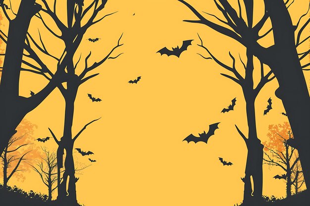 Photo halloween bats flying through trees