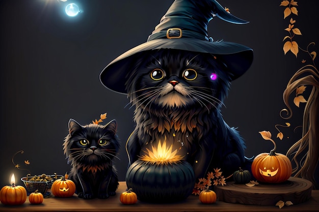 Halloween black cat