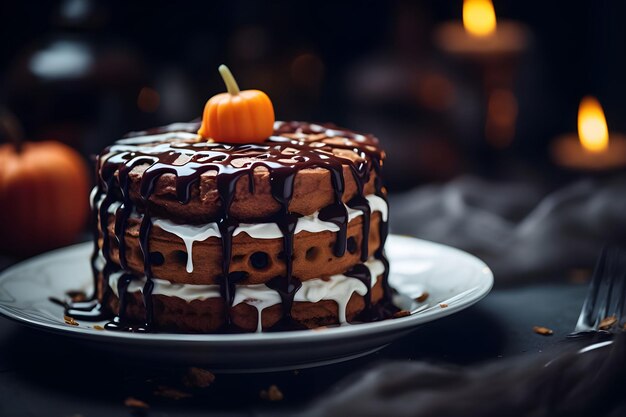 Halloween cake on a dining table decoration