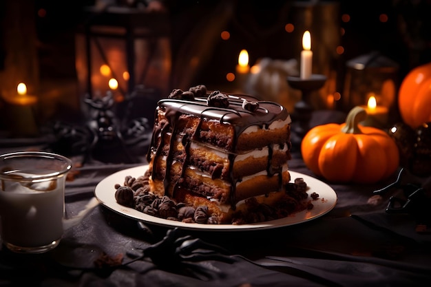 Halloween cake on a dining table decoration