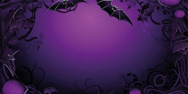 halloween cartoon illustration background with copy space