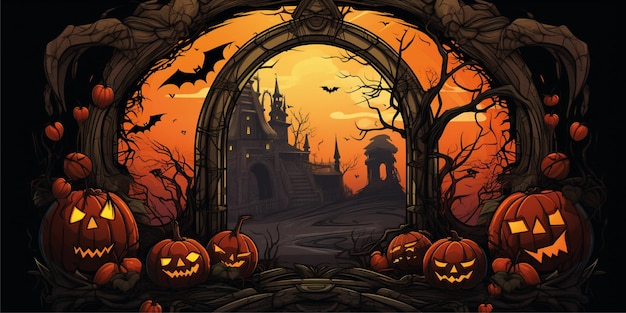 halloween cartoon illustration background