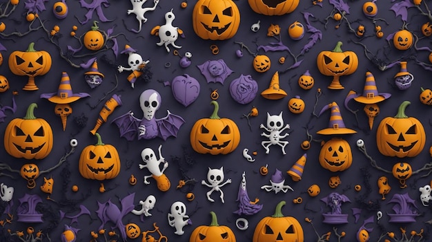 Halloween Cartoon Pattern Background