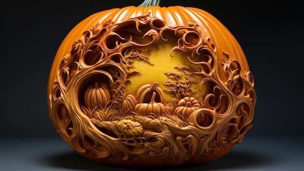 Halloween carved pumpkin lantern