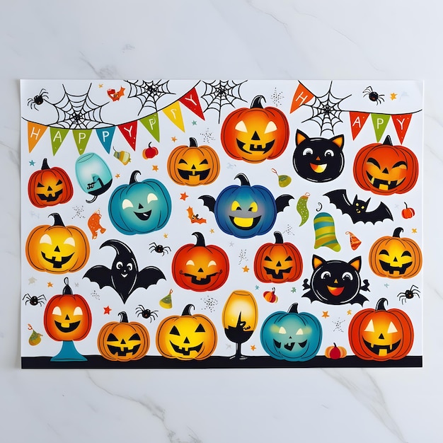 Halloween celebration on a clean white background