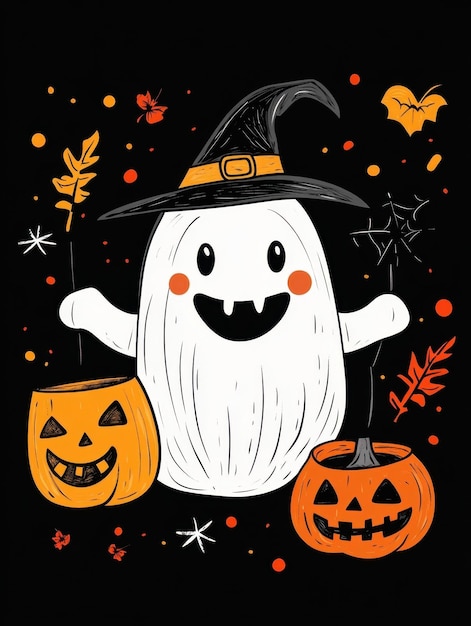 Halloween characters black background