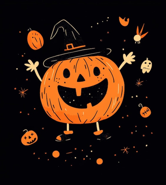 Halloween characters black background