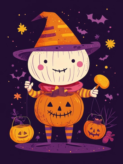 Halloween characters black background