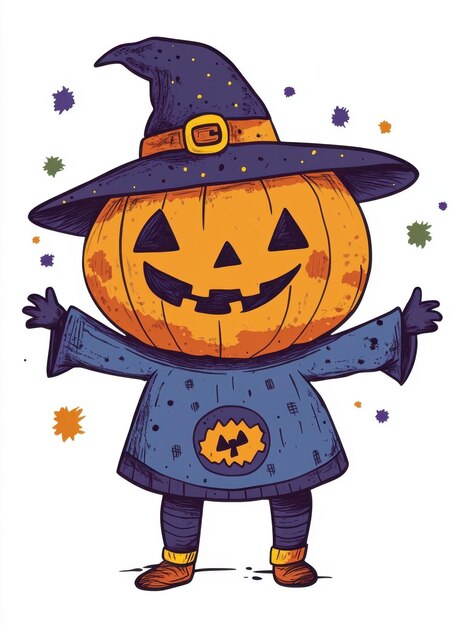 Halloween characters white background