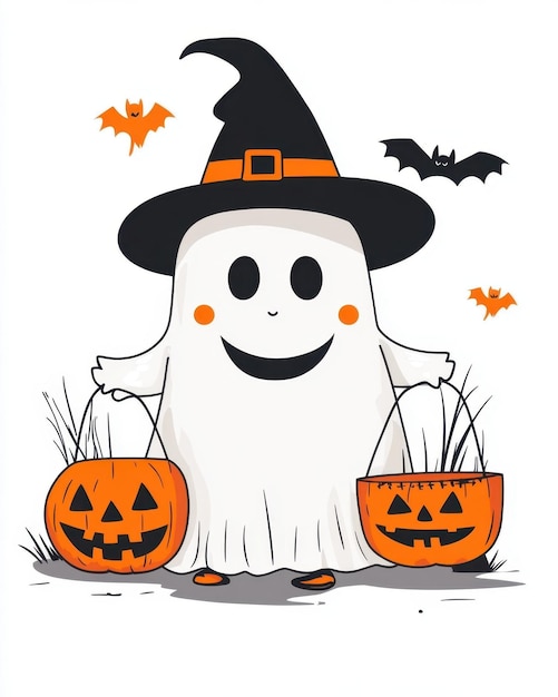 Halloween characters white background