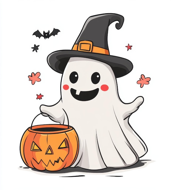 Halloween characters white background