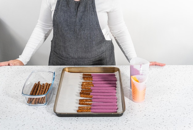 Halloween chocolatecovered pretzel rods