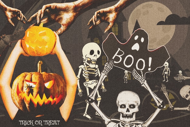 Halloween collage design