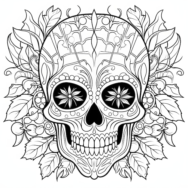 Photo halloween coloring page black and white