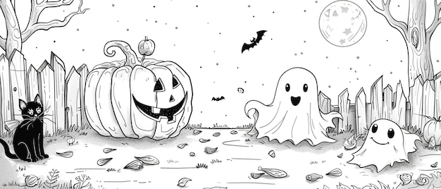 halloween_coloring_page_pumpkins_ghosts_bats_witches