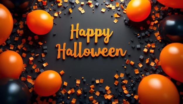 Halloween Concept Happy Halloween Text Message Wishes Greeting Card and Poster Design