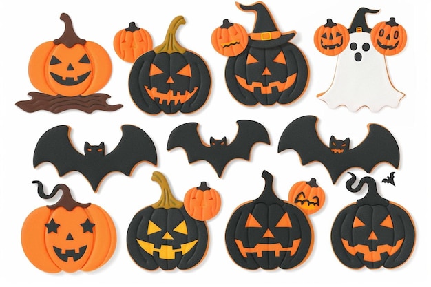 Halloween cookies design isolated