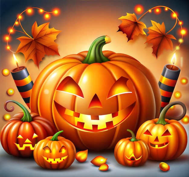 Halloween Day Background Pumpkin Character