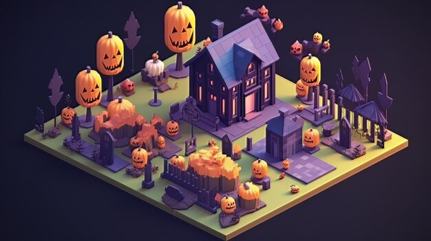 Halloween day eyes of Jack O' Lanterns trick or treating Samhain All Hallows' Eve All Saints' Eve All hallowe'en spooky Horror Ghost Demon background October 31 Generative AI