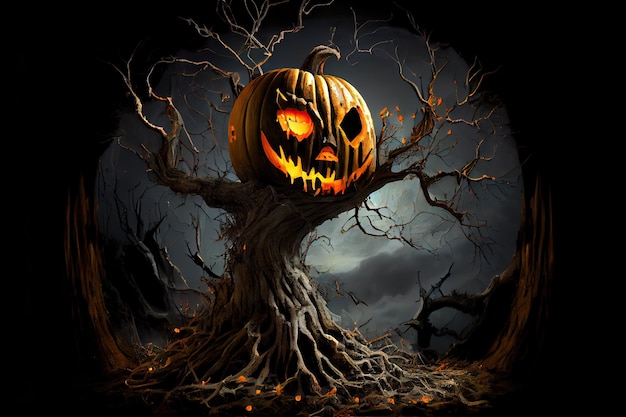 Halloween day eyes of Jack O' Lanterns trick or treating Samhain All Hallows' Eve All Saints' Eve All hallowe'en spooky Horror Ghost Demon background October 31