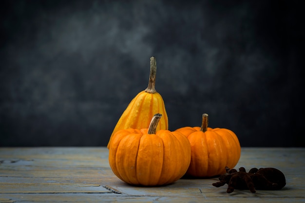 Halloween decoration background. pumpkins