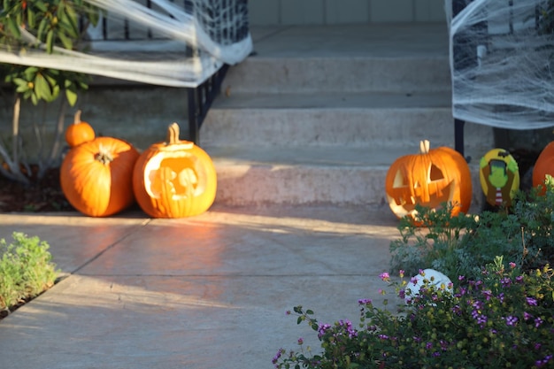 Halloween decorations on streets