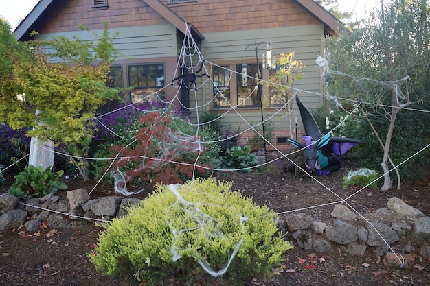 Halloween decorations on streets