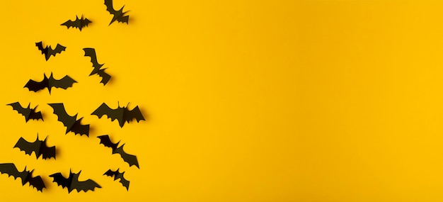 Halloween decorations with black bats